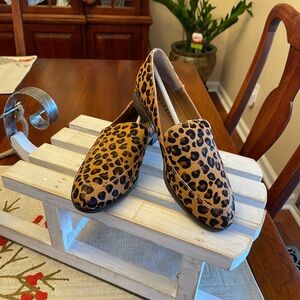 NWT Lucky Brand Camdyn Mini Leopard Calf Hair Slip-On 6 1/2 M